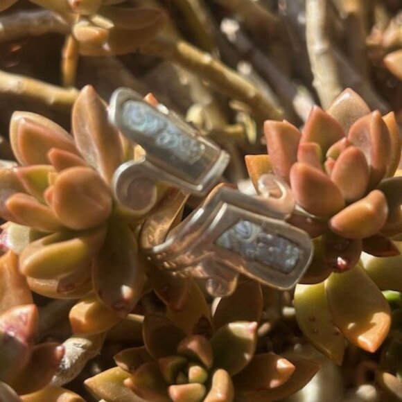 925 HECHO EN MEXICO JYG Abalone Bypass RING - Picture 7 of 9